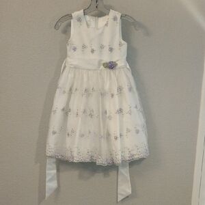American Princess White Dress with Purple Accents